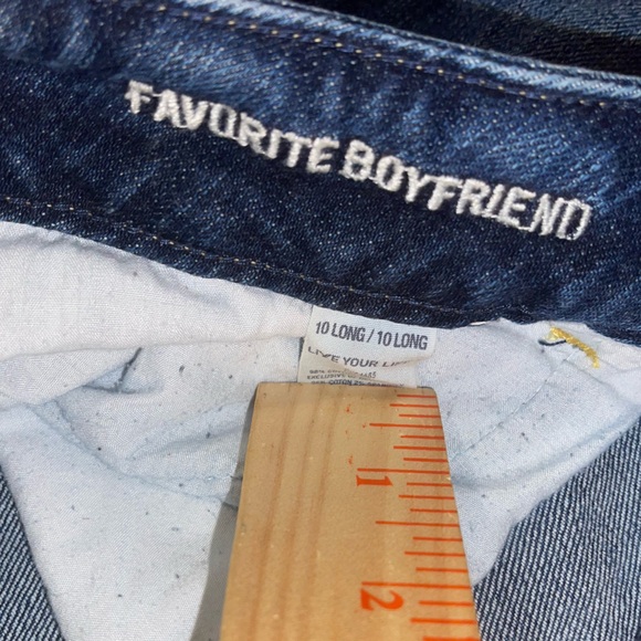 American Eagle Outfitters Dark Blue LOW RISE Flare Jeans Y2K woman’s 10 LONG - Picture 7 of 8